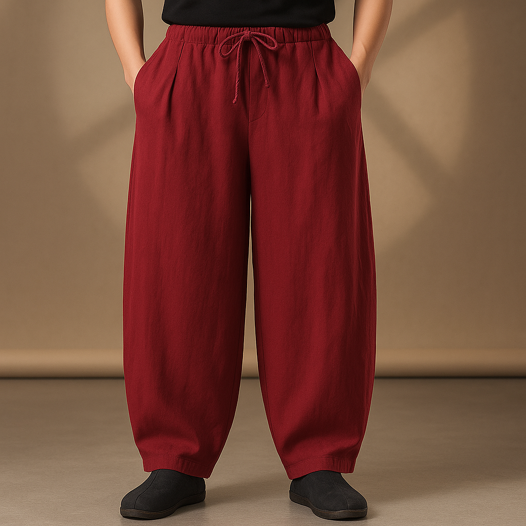 Linen Baggy Pants – Men's Drawstring Casual Trousers | Arden